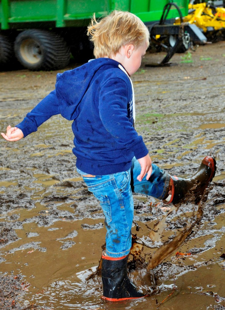 And playing in muddy puddles!